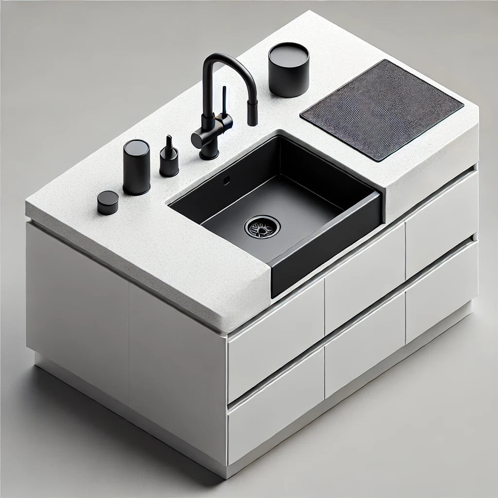 Bespoke Kitchen Worktops | 20mm White Shimmer Quartz