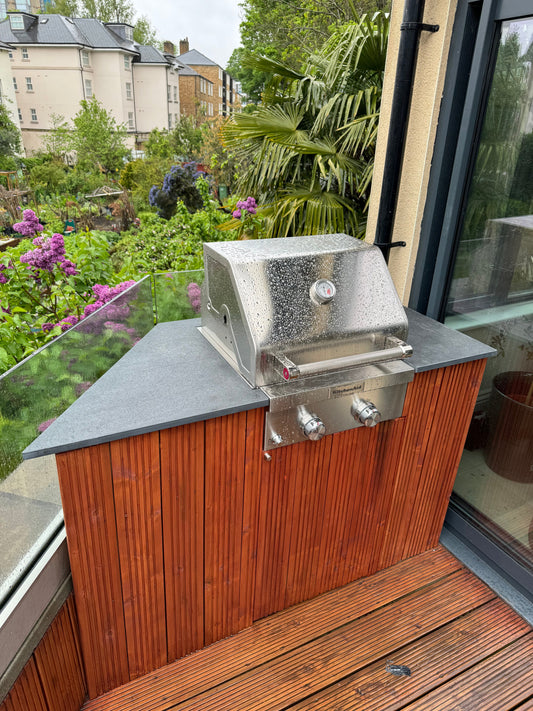 KitchenAid 2 Gas Barbecue with Custom Jet Black Slate Worktop