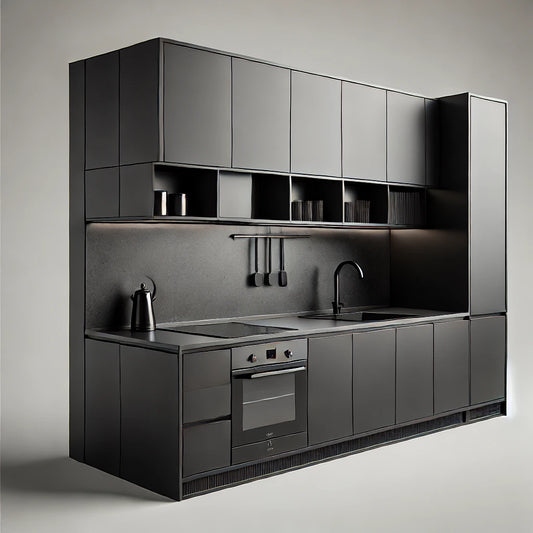 Bespoke Kitchen Worktops | 20mm Black Mirrorlux Quartz