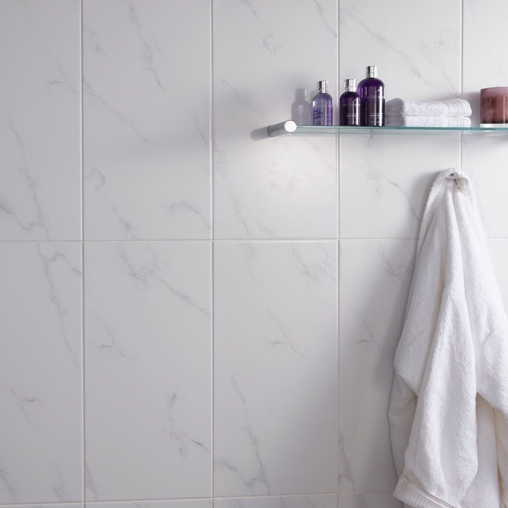 White Carrara Matt Marble Effect Porcelain 600x300