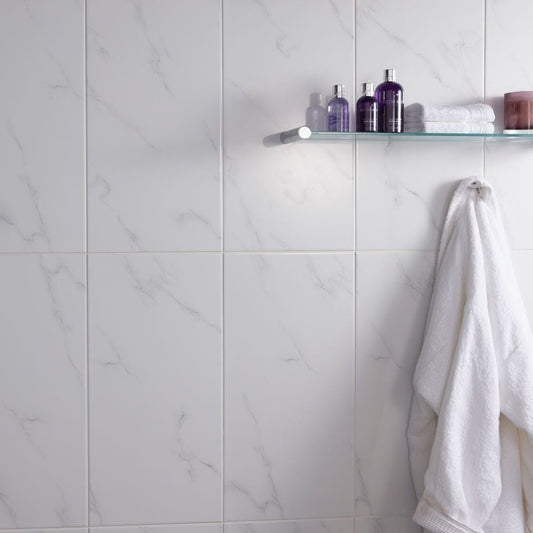 White Carrara Matt Marble Effect Porcelain 600x300