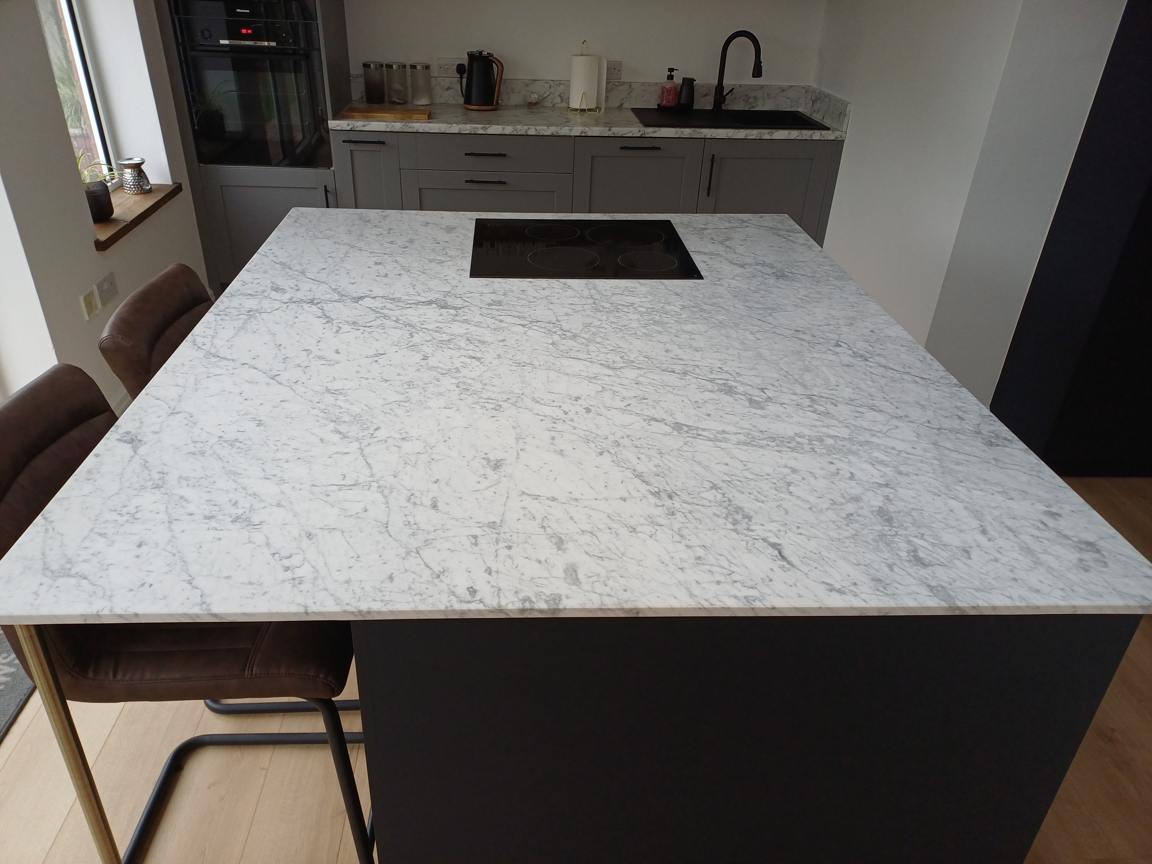 Carrara Marble Kitchen Island Worktop