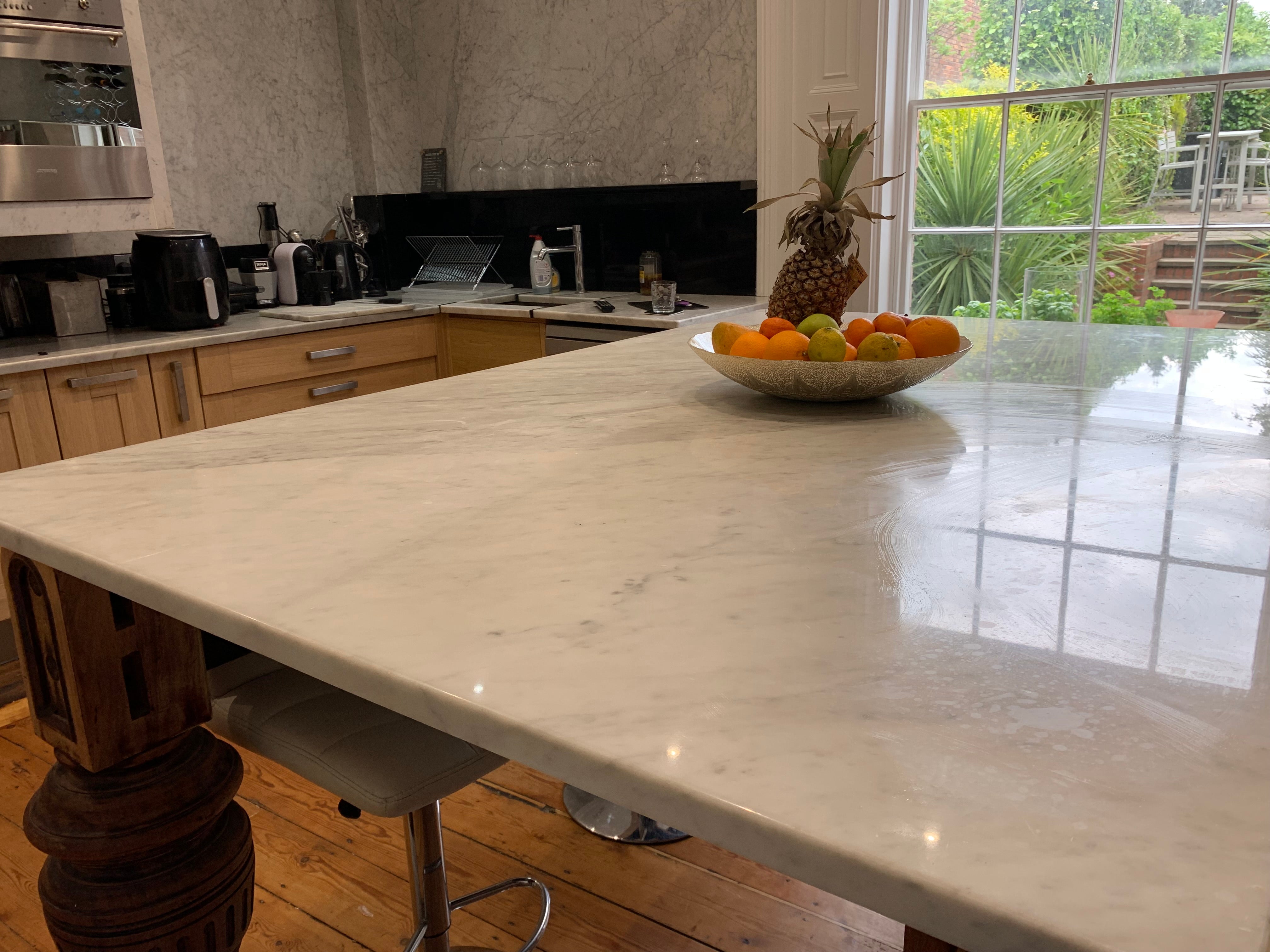 Carrara Marble Kitchen Island Worktop