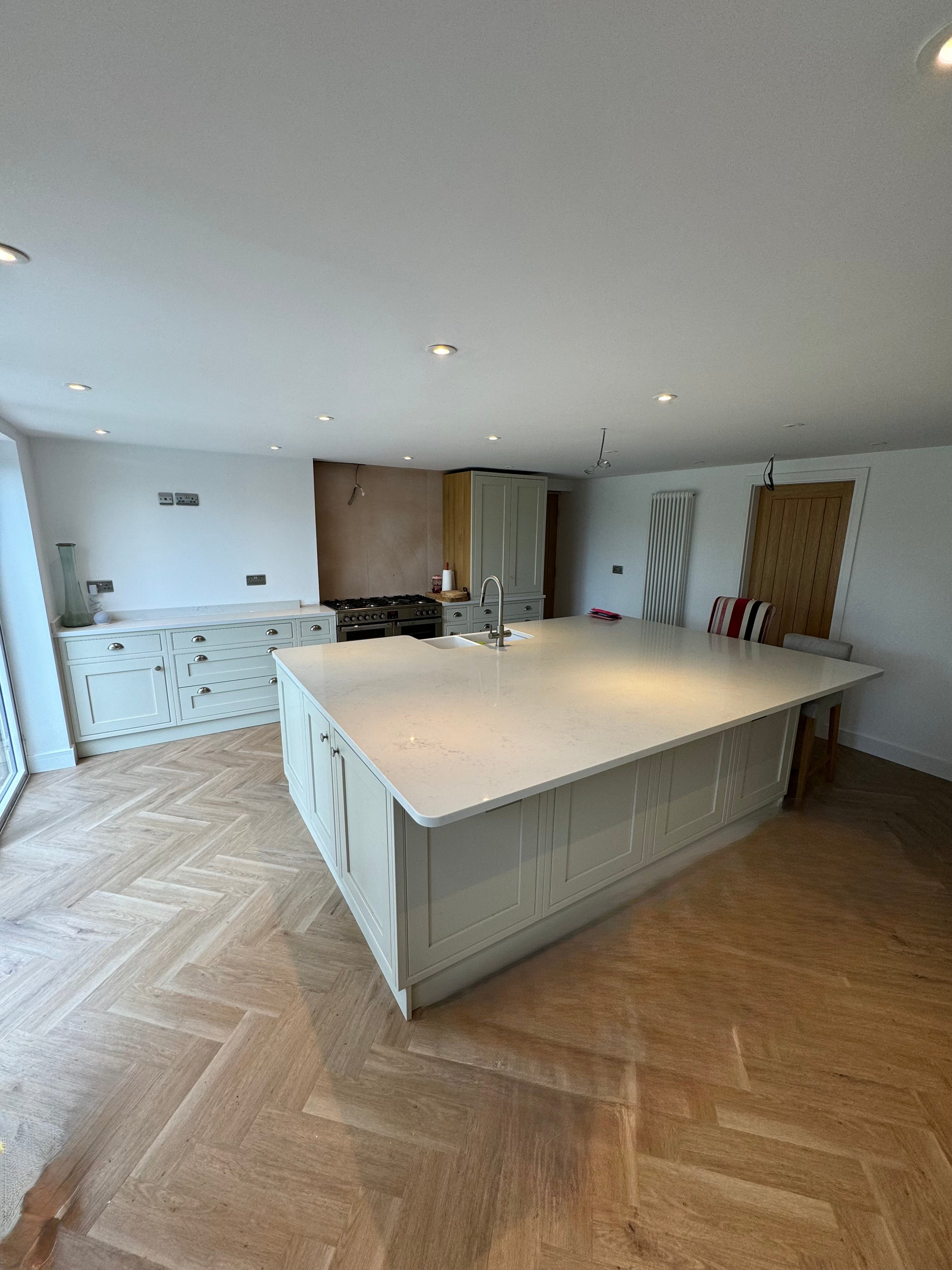 Carrara Quartz Kitchen Island Worktop