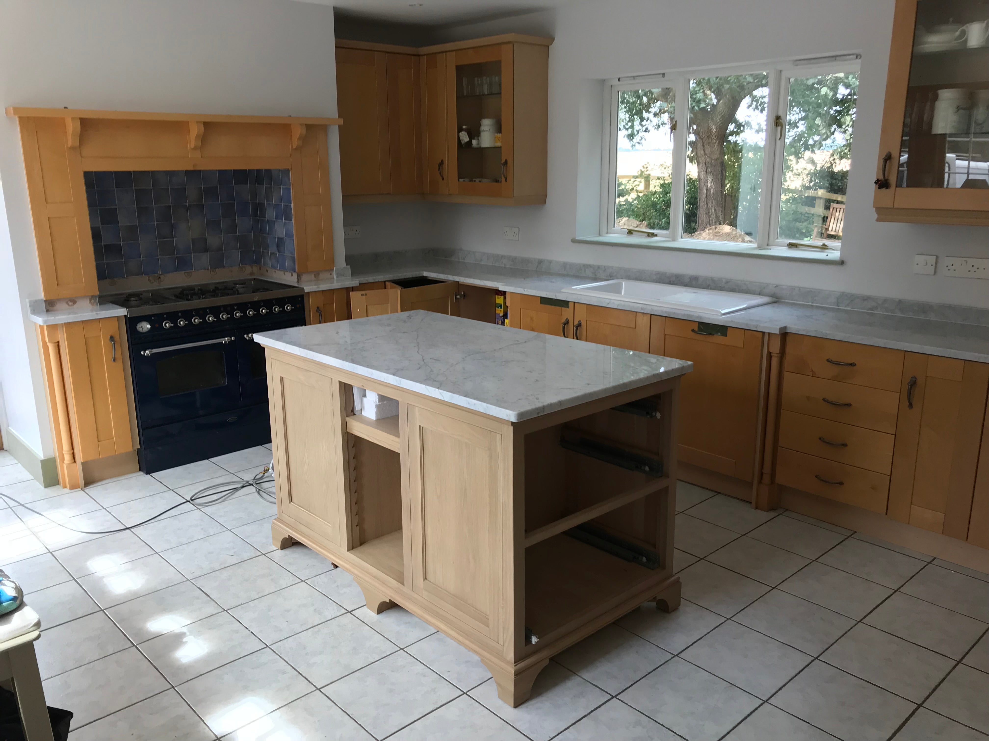 Carrara Marble Kitchen Island Worktop