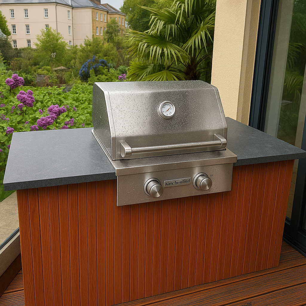 KitchenAid 2 Gas Barbecue with Custom Jet Black Slate Worktop - Large