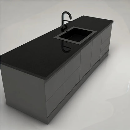 Bespoke Kitchen Worktops | 20mm Black Mirrorlux Quartz