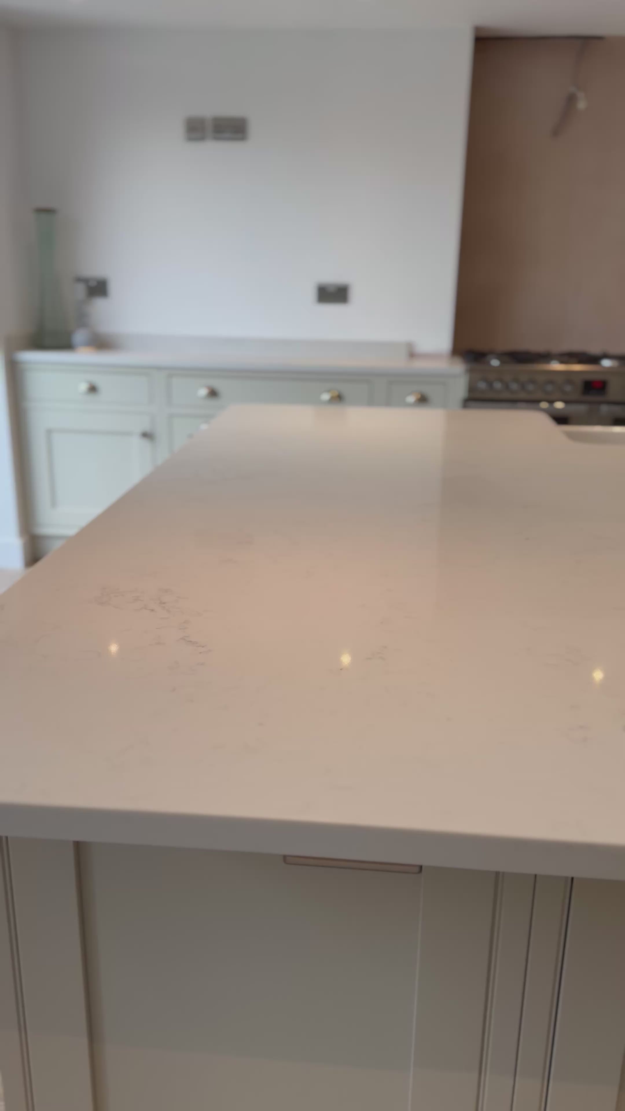 Carrara Quartz Kitchen Island Worktop
